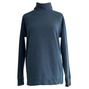 Athleta Turtleneck Sweatshirt with Side‎ Zip Detail Cozy Athletic Pullover XS